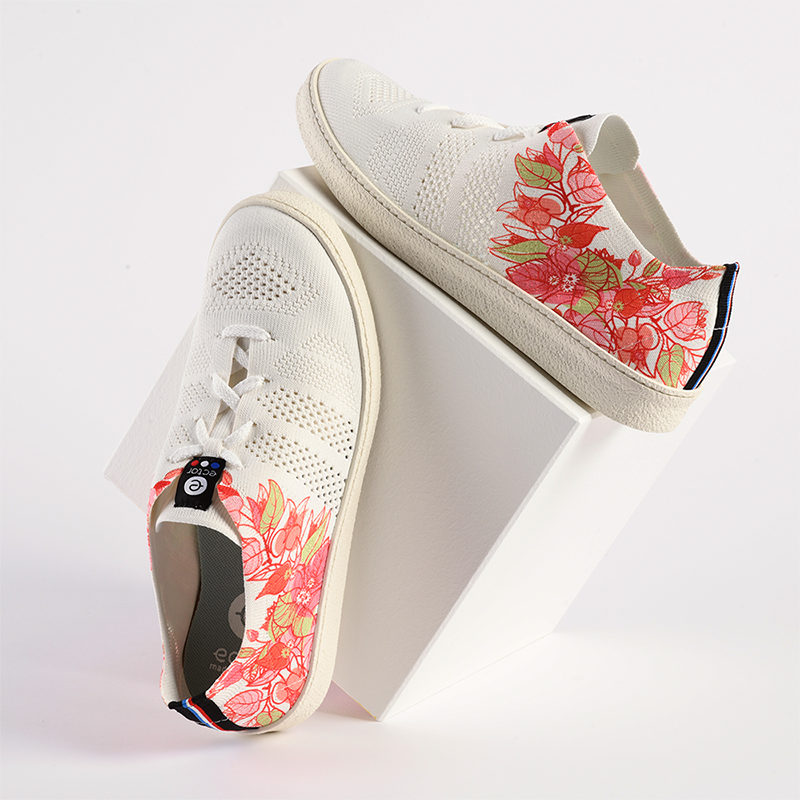 chaussures made in france fleurs roses